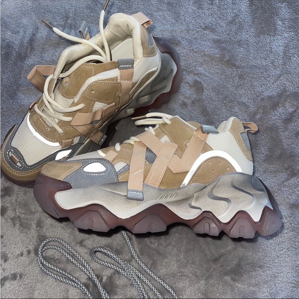 Light nude Women’s Casual Wedge Sneakers/ Platform/ Thick Sole Sports shoes